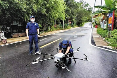 海南多地巧用無人機打贏疫情防控攻堅戰(zhàn)(圖1)